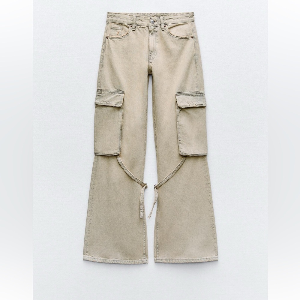 Zara Cargo Mid Rise Jeans